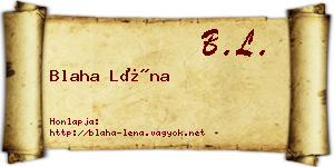Blaha Léna névjegykártya